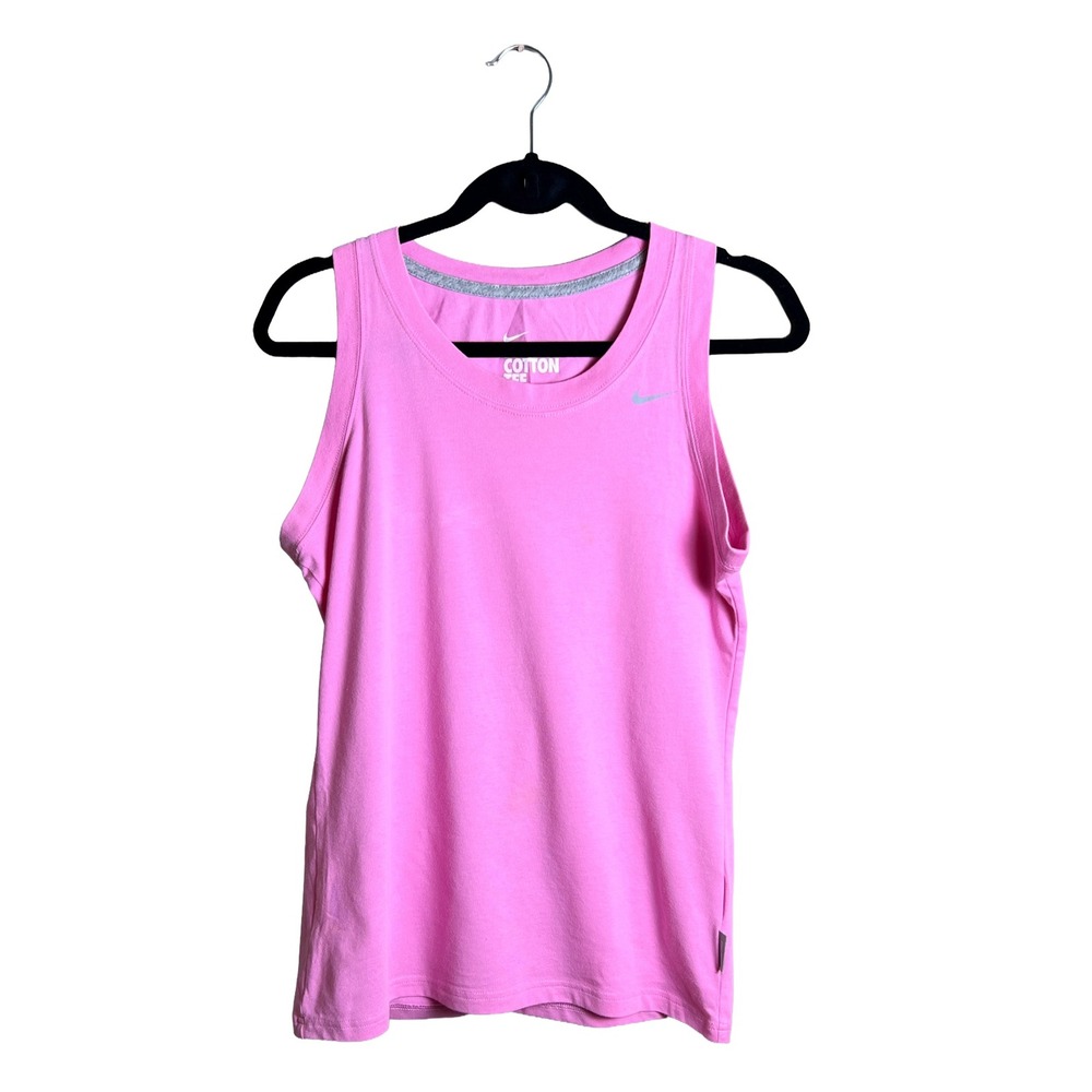 Nike Dri-Fit Cotton Tee Pink Athletic Tank Top Womens Size M